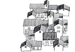 素描線條小鎮(zhèn)元素