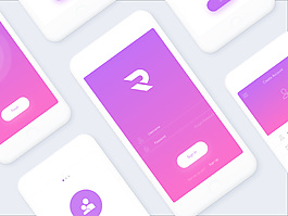 紫色漸變移動應(yīng)用登錄界面Sketch素材