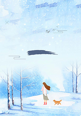 唯美雪花森林背景