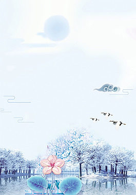 浪漫冬季花朵背景