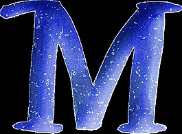星空字母M透明素材