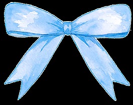 藍(lán)色蝴蝶結(jié)透明素材