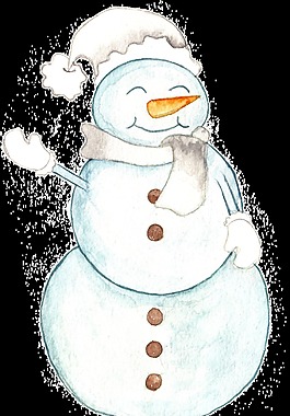 三球雪人透明素材
