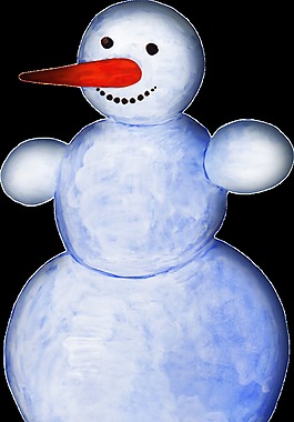 藍(lán)白雪人透明素材