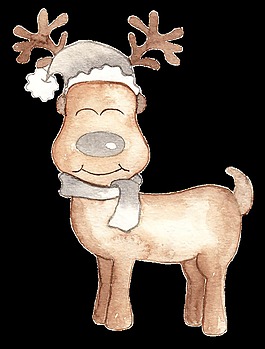 憨厚麋鹿透明素材