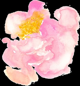 水墨漸變花卉透明素材