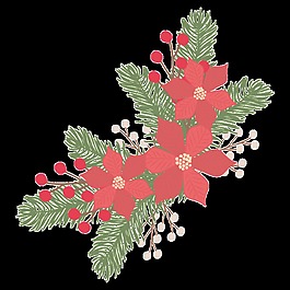 可愛精致紅色花卉透明素材