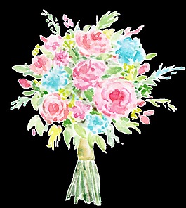 彩色花束透明素材