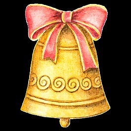 金色鈴鐺透明素材