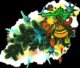 圣誕彩繪透明素材