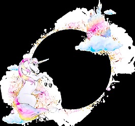 彩色獨(dú)角獸透明素材