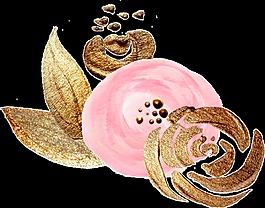 簡約粉色花卉透明素材