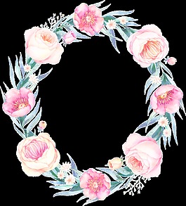 甜蜜浪漫花環(huán)透明素材