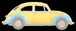 黃色轎車透明素材