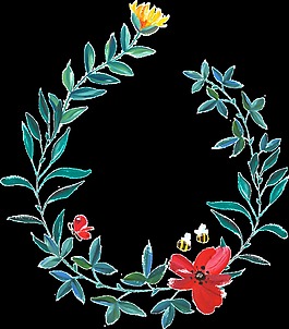 簡(jiǎn)約樹(shù)枝花環(huán)透明素材