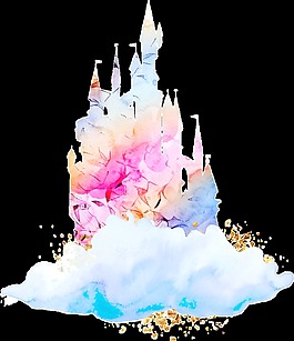 水彩涂鴉透明素材
