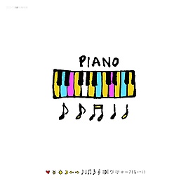 彩色鋼琴音符元素