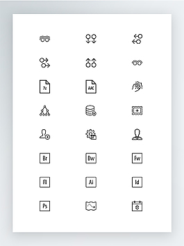 iOS7黑白扁平化風(fēng)格圖標(biāo)