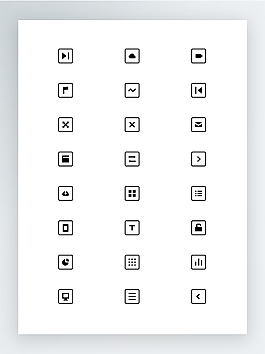 方形界面設計UI圖標集