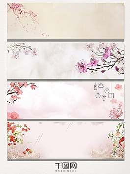桃花枝頭banner背景