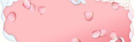 簡約白色花瓣banner背景素材
