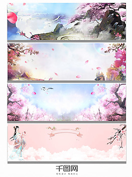 櫻花桃花樹banner背景