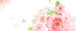 清新粉色花朵banner背景素材