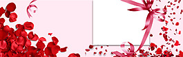 唯美紅色花瓣banner背景素材