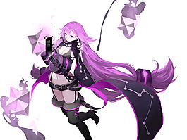 卡通紫色女子png元素素材