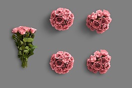 深色背景花束细节展示psd源文件