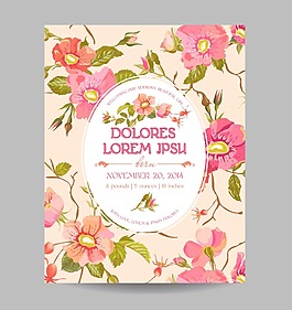 粉色手繪唯美花朵背景