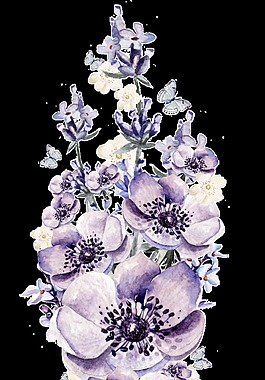 鳶尾花卡通透明素材