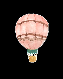 熱氣球卡通透明素材