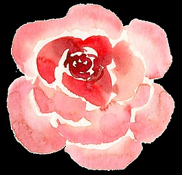 水彩花朵卡通透明素材