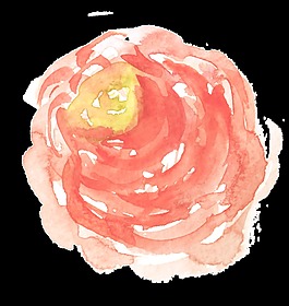 水彩花卡通透明素材