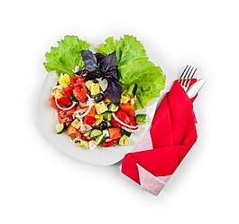 高級(jí)餐廳新鮮蔬菜沙拉psd源文件