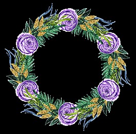 圣誕節(jié)元素花環(huán)卡通透明素材