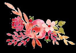 艷麗花卉卡通透明素材