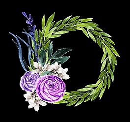 綠色樹葉花環(huán)卡通透明素材