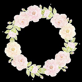 綻放花卉花環(huán)卡通透明素材