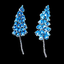 藍(lán)色漸變花卉卡通透明素材