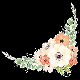 花卉邊框元素卡通透明素材