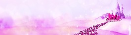 唯美粉色花朵banner背景素材