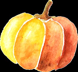 紅黃南瓜卡通透明素材
