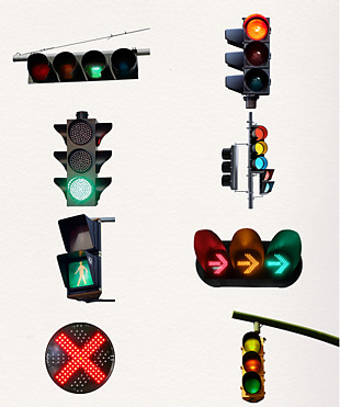 世界交通安全日紅綠燈信號的元素素材
