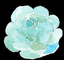 藍彩百合卡通透明素材