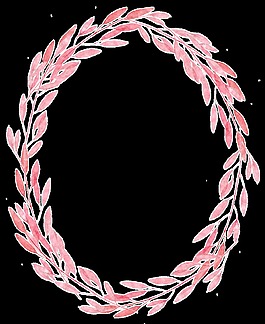 粉葉花環(huán)卡通透明素材