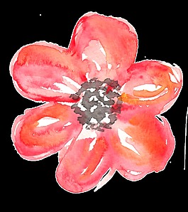 環(huán)繞花蕊卡通透明素材