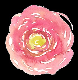 旋渦花叢卡通透明素材