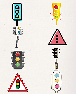 世界交通安全日卡通紅綠燈信號的元素元素